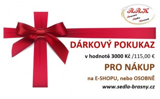 Dárkový poukaz v hodnotě 3000 Kč /115 Eur